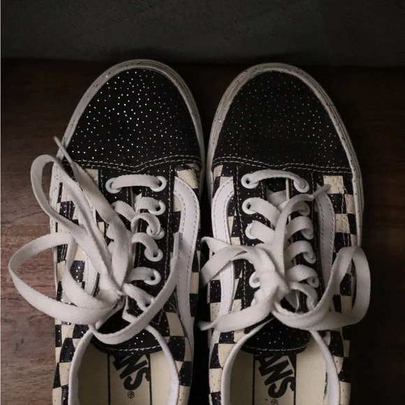 VANS unisex Old Skool Confetti Checkerboard Child Sneakers - Picture 6 of 10